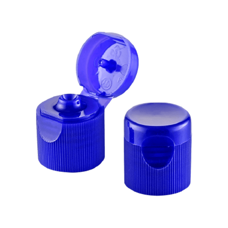 Donkerblauwe plastic flip-top dop voor biogeneeskunde